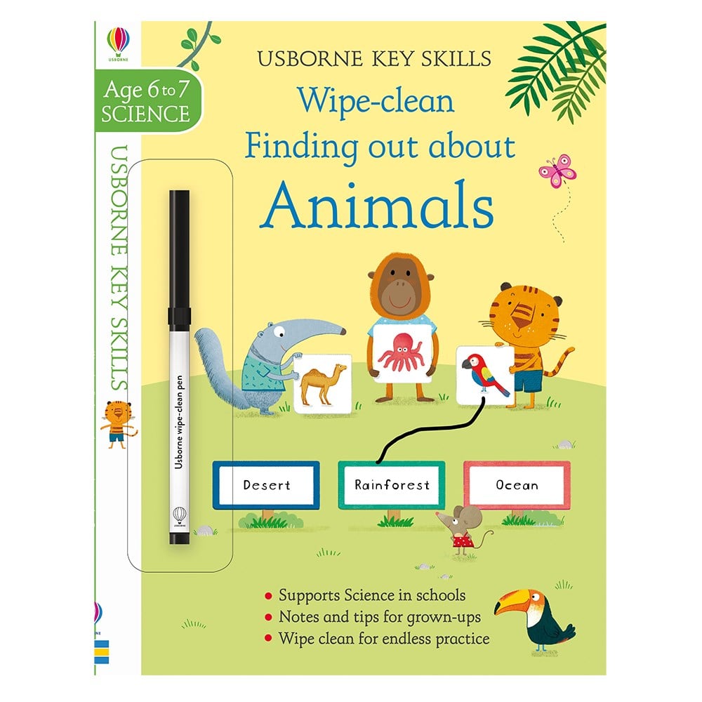 KEY SKILLS WIPE CLEAN FINDING OUT ABOUT ANIMALS 6- Çocuk Kitapları Uzmanı - Children's Books Expert