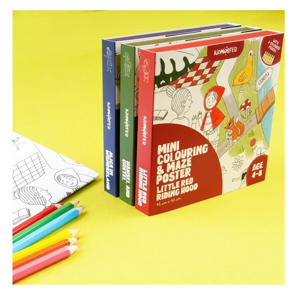 KIRMIZI NAŞLIKLI KIZ - BOYAMA VE LABİRENT POSTER Çocuk Kitapları Uzmanı - Children's Books Expert