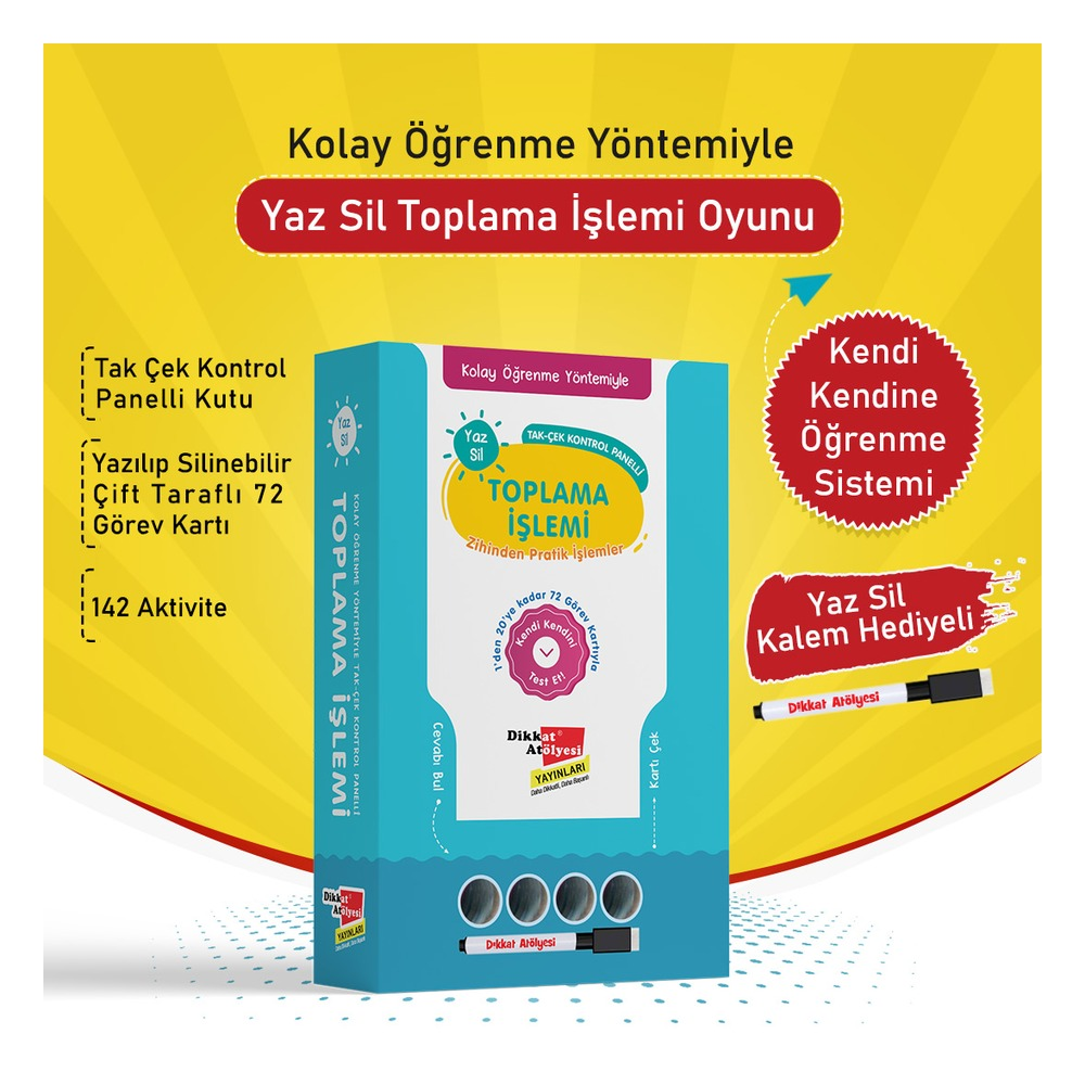 Kolay Öğrenme Yöntemiyle Yaz Sil Toplama İşlemi Çocuk Kitapları Uzmanı - Children's Books Expert