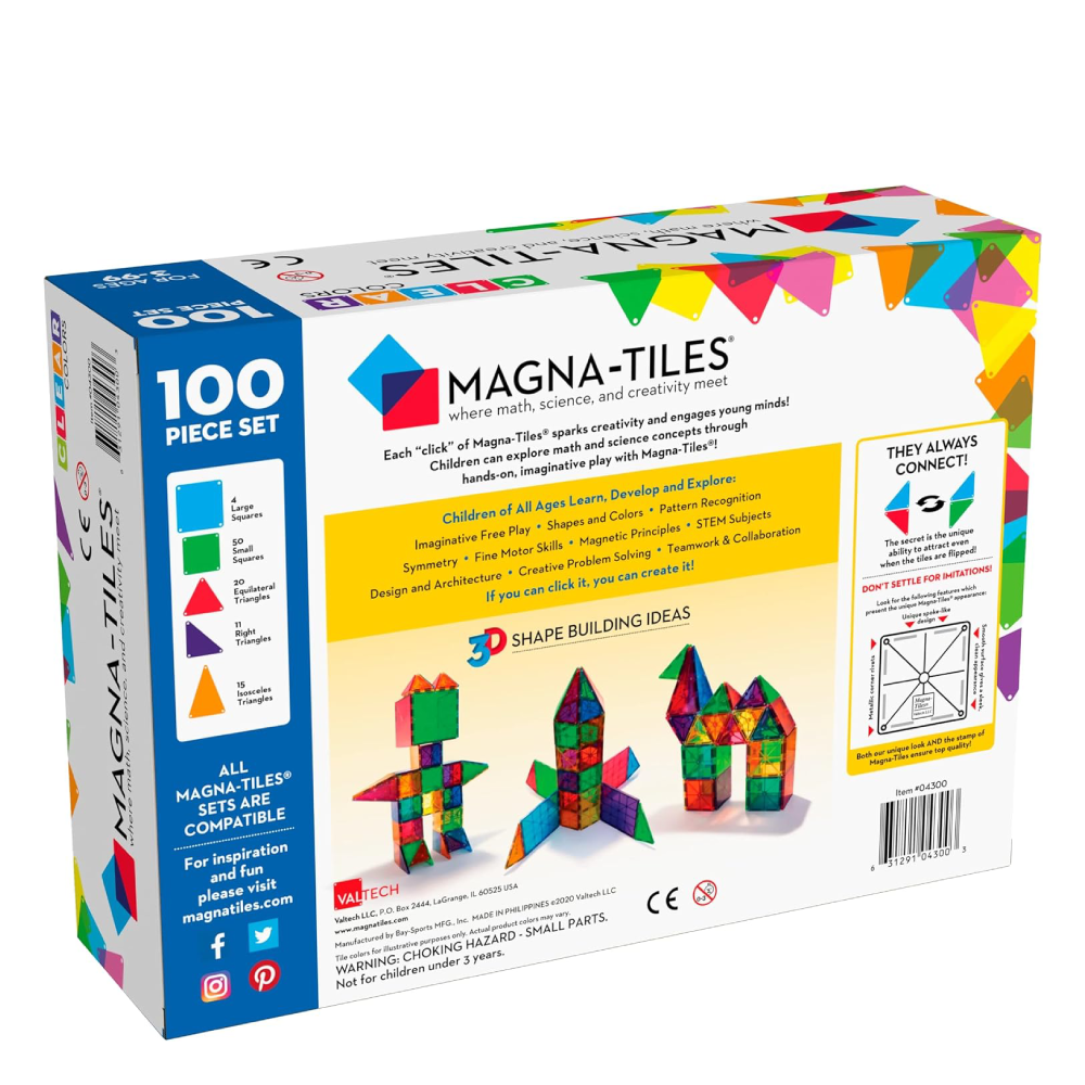Magna-Tıles Clear Colors 100 Parça Çocuk Kitapları Uzmanı - Children's Books Expert