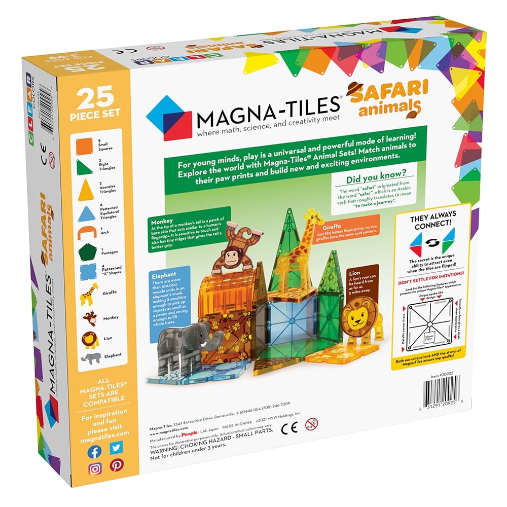 MAGNA-TILES SAFARI ANIMALS 25 PARÇA Çocuk Kitapları Uzmanı - Children's Books Expert