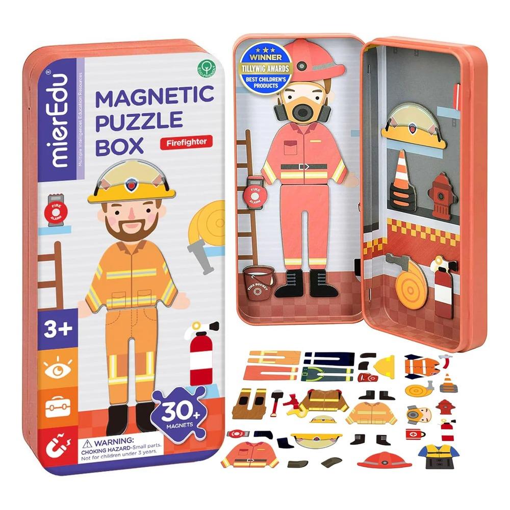 Magnetic Puzzle Box-Firefighter Çocuk Kitapları Uzmanı - Children's Books Expert