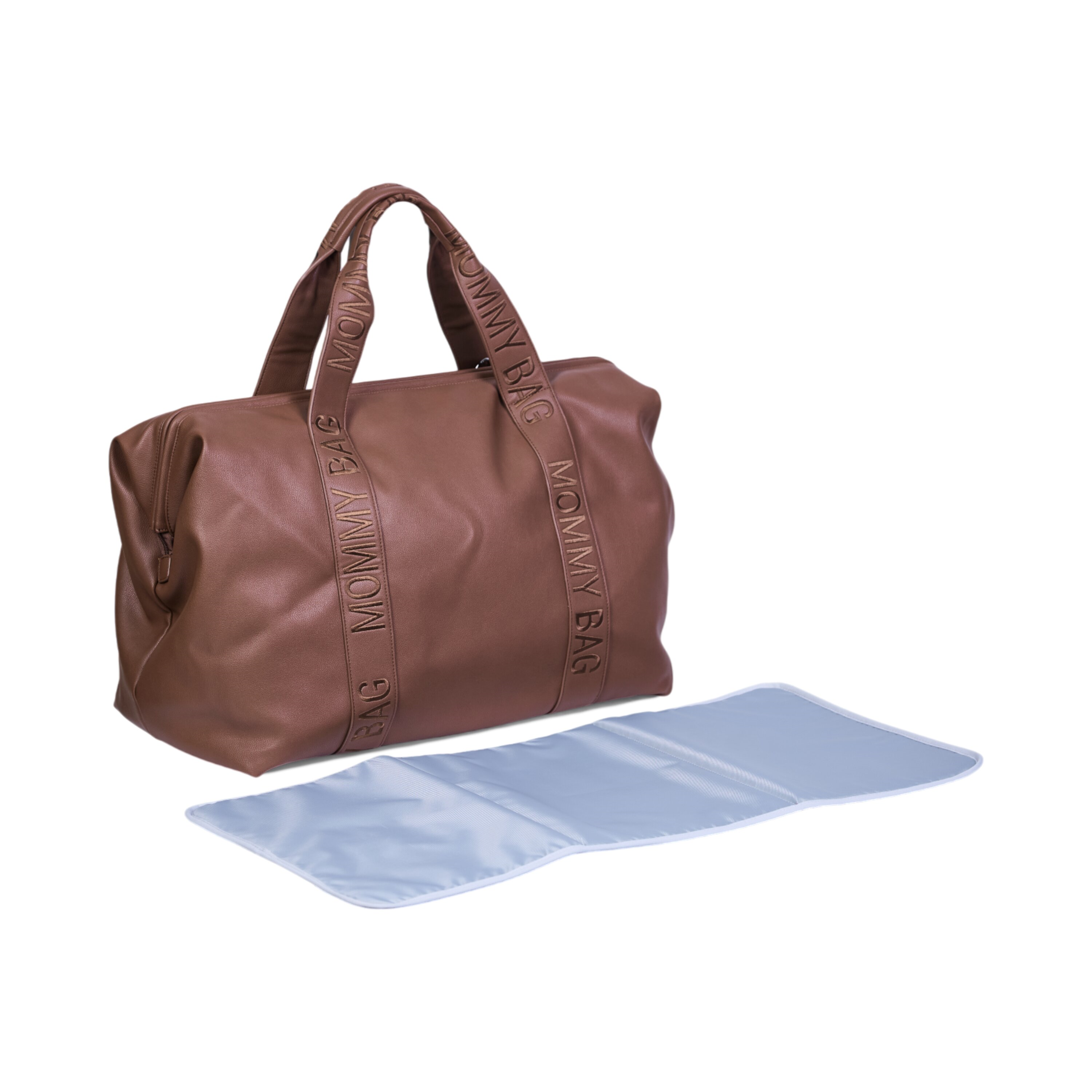 Mommy Bag Çanta, Signature Vegan Deri Koyu Kahve