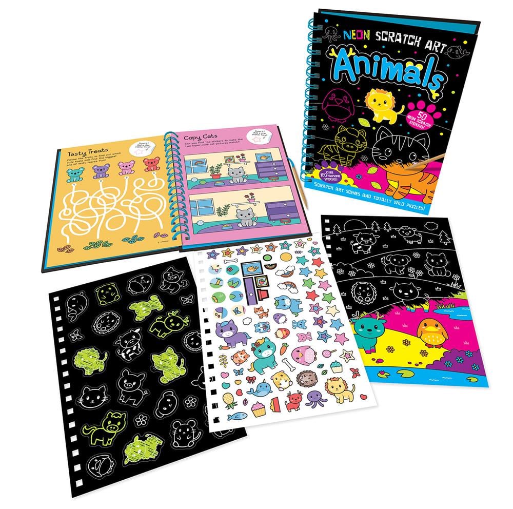 Neon Scratch Art - Animals Çocuk Kitapları Uzmanı - Children's Books Expert