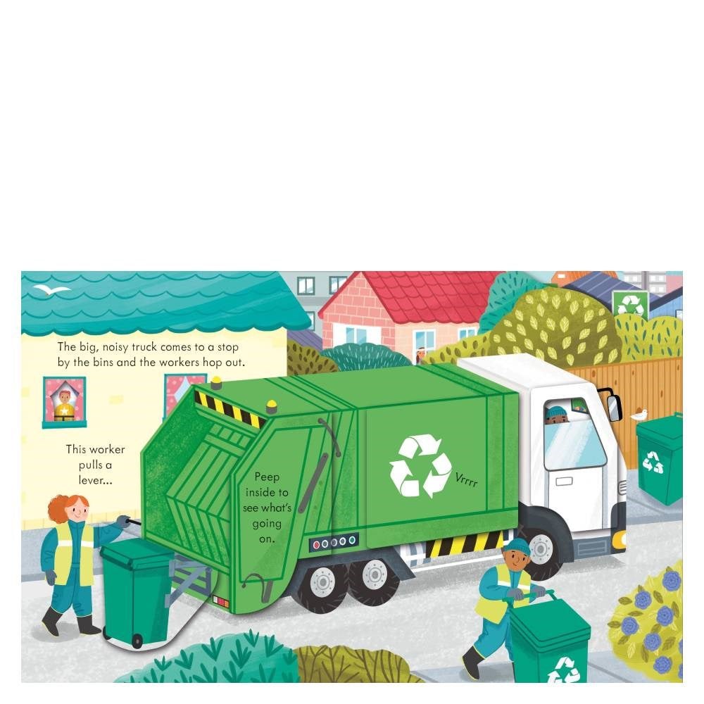 PEEP INSIDE HOW A RECYCLINGTRUCK WORKS Çocuk Kitapları Uzmanı - Children's Books Expert