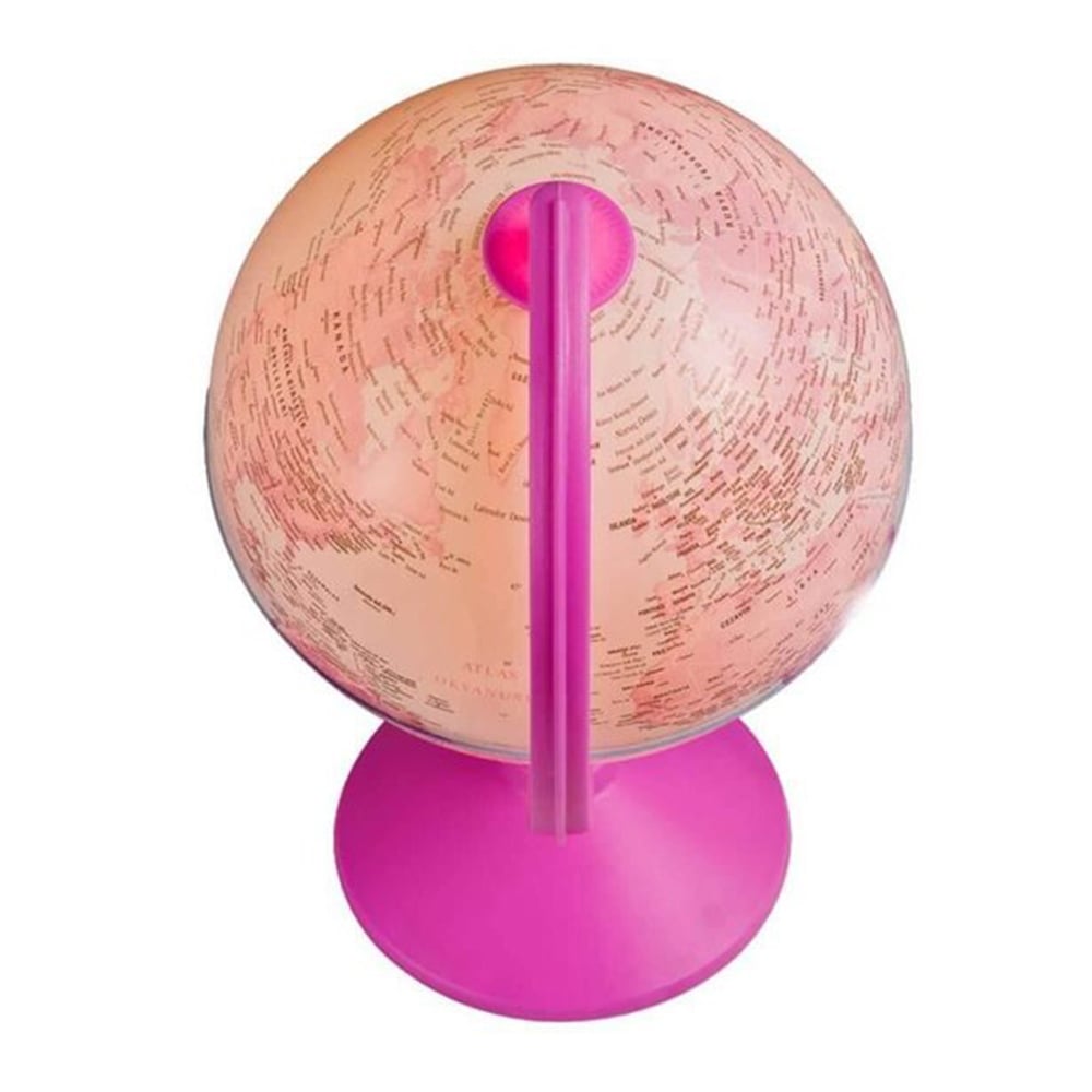 PEMBE SİYASİ KÜRE 20 CM IŞIKLI