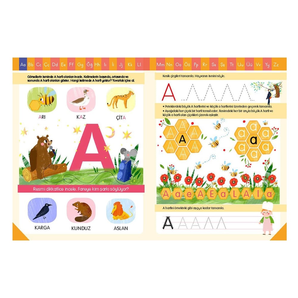 RENKLİ RESİMLERLE ALFABE HARFLERE İLK ADIM Çocuk Kitapları Uzmanı - Children's Books Expert
