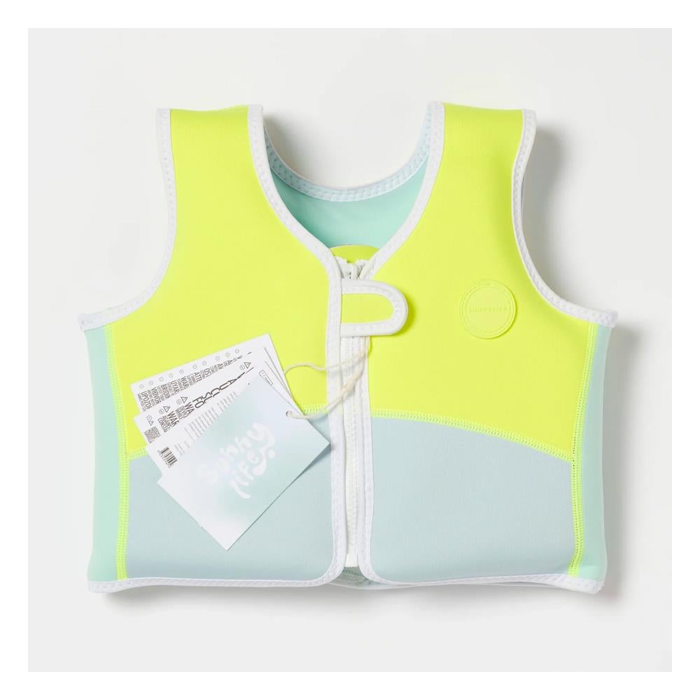 Salty the Shark Swim Vest Aqua Neon Yellow - 3-6 Çocuk Kitapları Uzmanı - Children's Books Expert