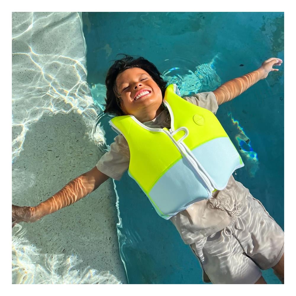 Salty the Shark Swim Vest Aqua Neon Yellow - 3-6 Çocuk Kitapları Uzmanı - Children's Books Expert