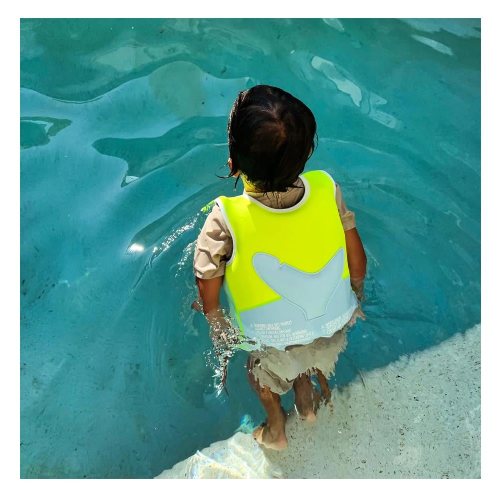 Salty the Shark Swim Vest Aqua Neon Yellow - 3-6 Çocuk Kitapları Uzmanı - Children's Books Expert
