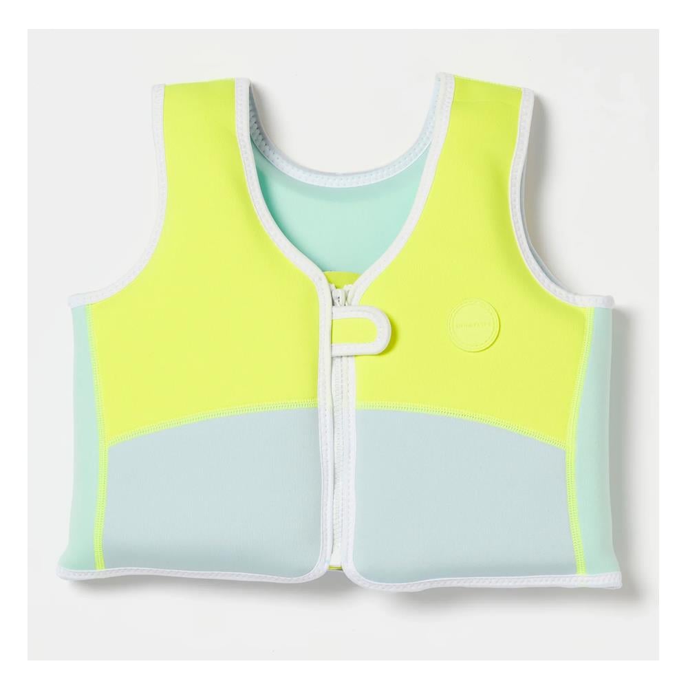 Salty the Shark Swim Vest Aqua Neon Yellow - 3-6 Çocuk Kitapları Uzmanı - Children's Books Expert