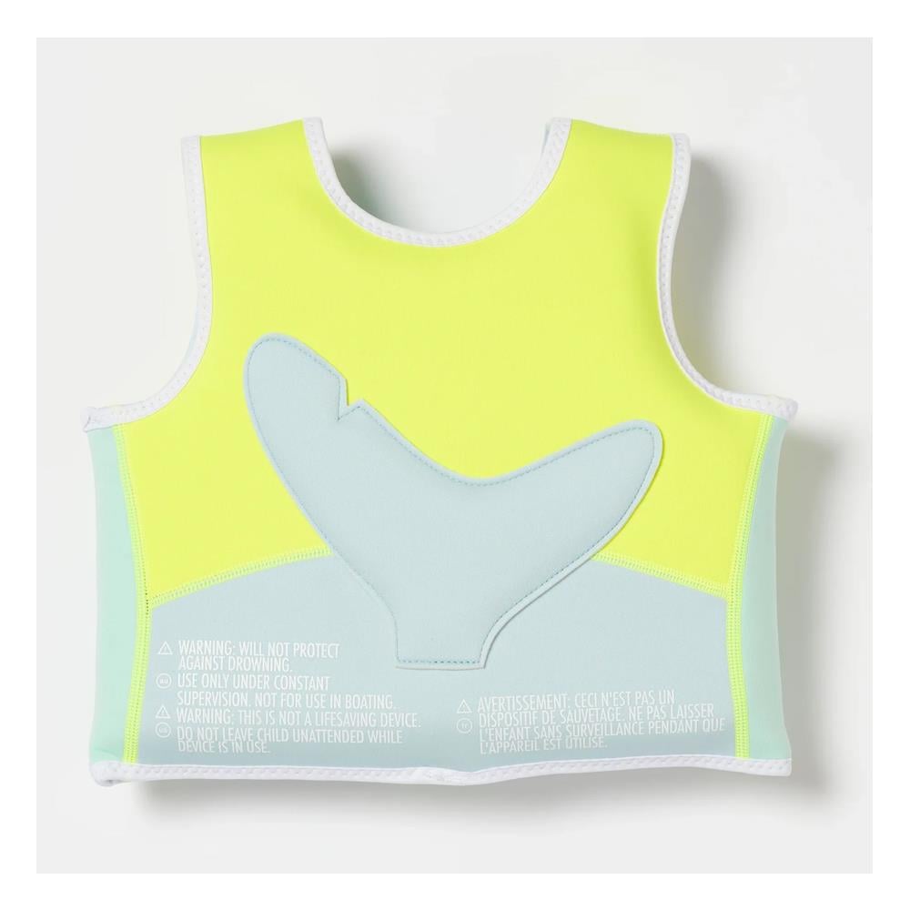 Salty the Shark Swim Vest Aqua Neon Yellow - 3-6 Çocuk Kitapları Uzmanı - Children's Books Expert