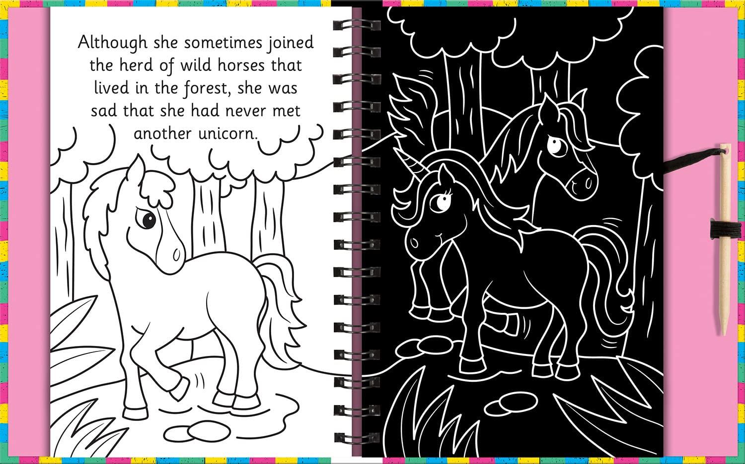 Scratch and Draw - Horses and Unicorns Çocuk Kitapları Uzmanı - Children's Books Expert