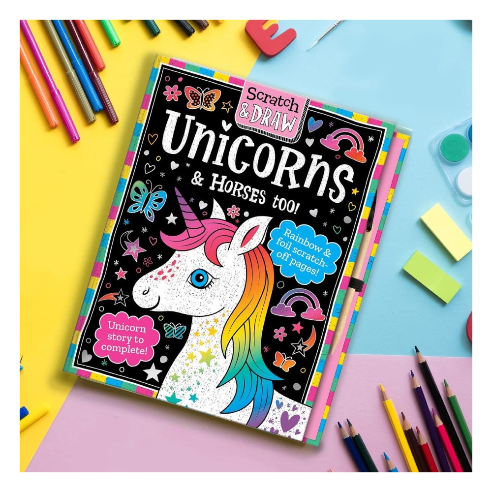 Scratch and Draw - Unicorns and Horses too Çocuk Kitapları Uzmanı - Children's Books Expert