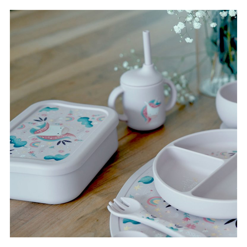 Silikon Beslenme Kutusu - Sevimli Unicorn Çocuk Kitapları Uzmanı - Children's Books Expert
