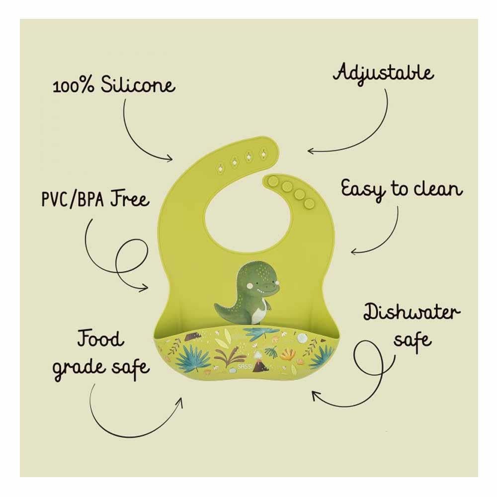Silikon Cepli Mama Önlüğü - Güçlü Dinozor Çocuk Kitapları Uzmanı - Children's Books Expert