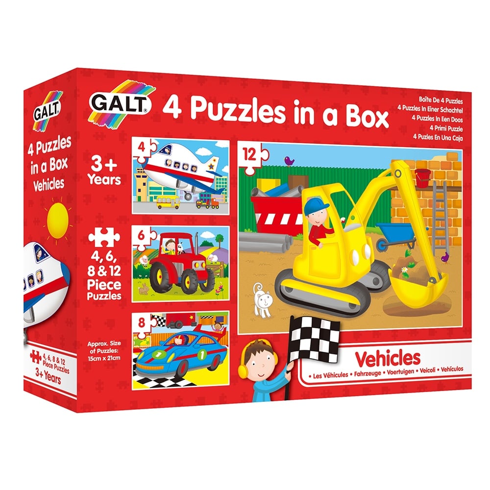 VEHICLES - 4 PUZZLES IN A BOX Çocuk Kitapları Uzmanı - Children's Books Expert