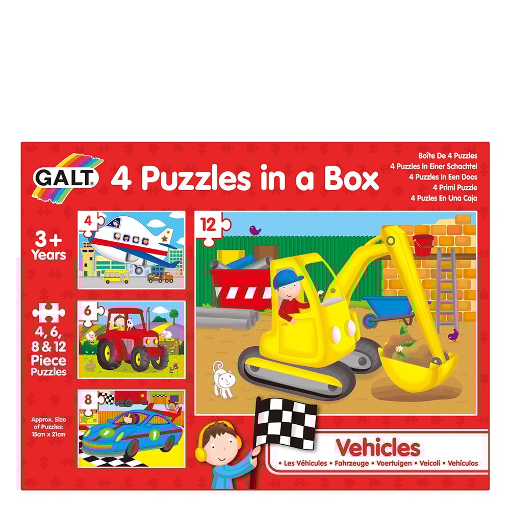 VEHICLES - 4 PUZZLES IN A BOX Çocuk Kitapları Uzmanı - Children's Books Expert