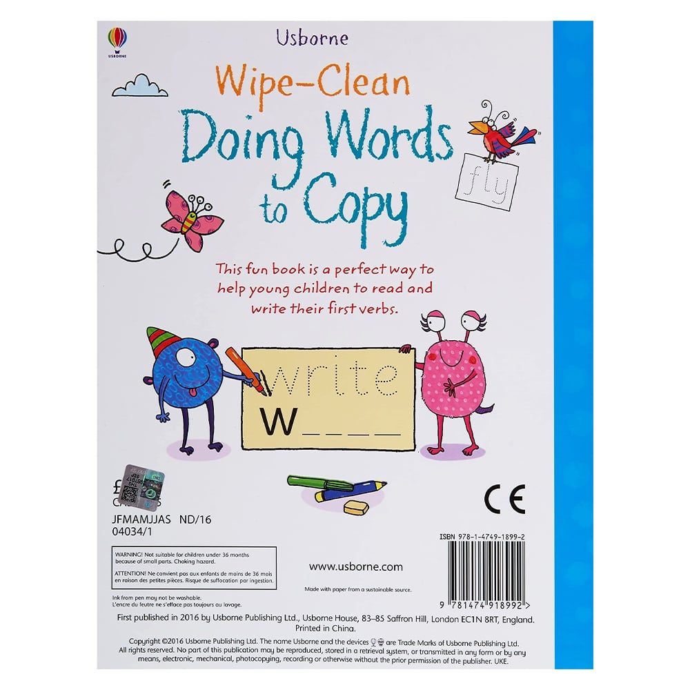 WIPE CLEAN DOING WORDS TO COPY Çocuk Kitapları Uzmanı - Children's Books Expert