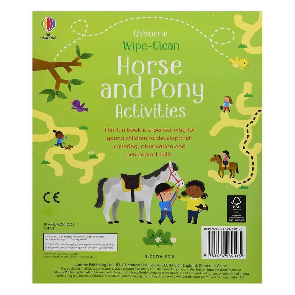 WIPE-CLEAN HORSE AND PONY ACTIVITIES Çocuk Kitapları Uzmanı - Children's Books Expert