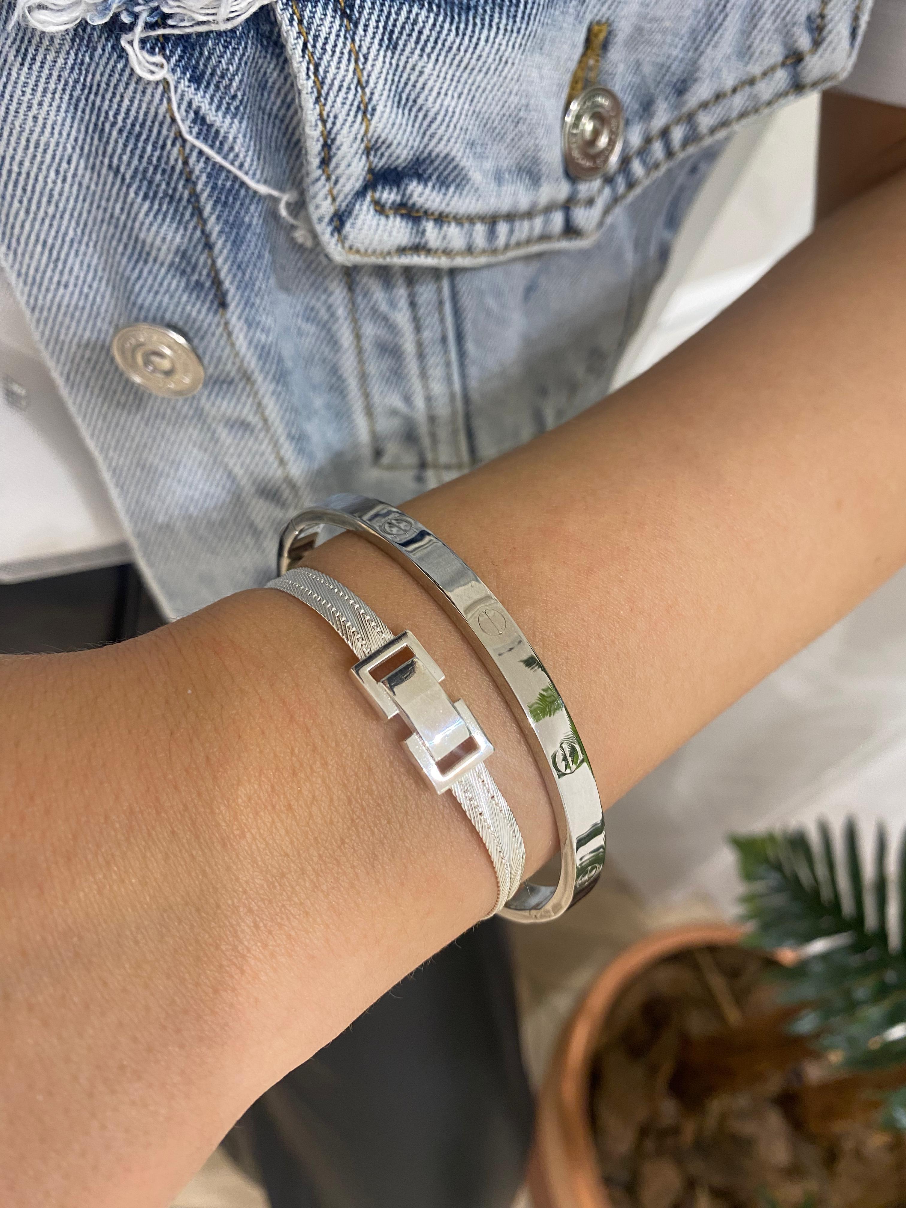 925 Ayar Gümüş 3 Sıra Hasır Bileklik