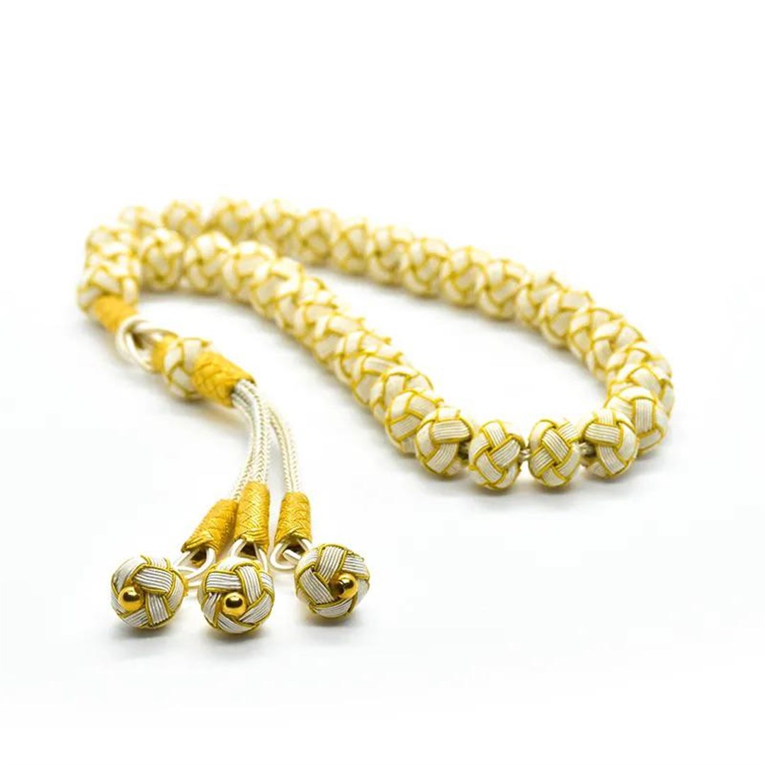 Erkek Gümüş Beyaz Gold Kazaziye Tesbih