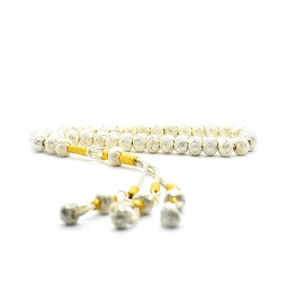 Erkek Gümüş Çift Renkli Kazaziye Tesbih