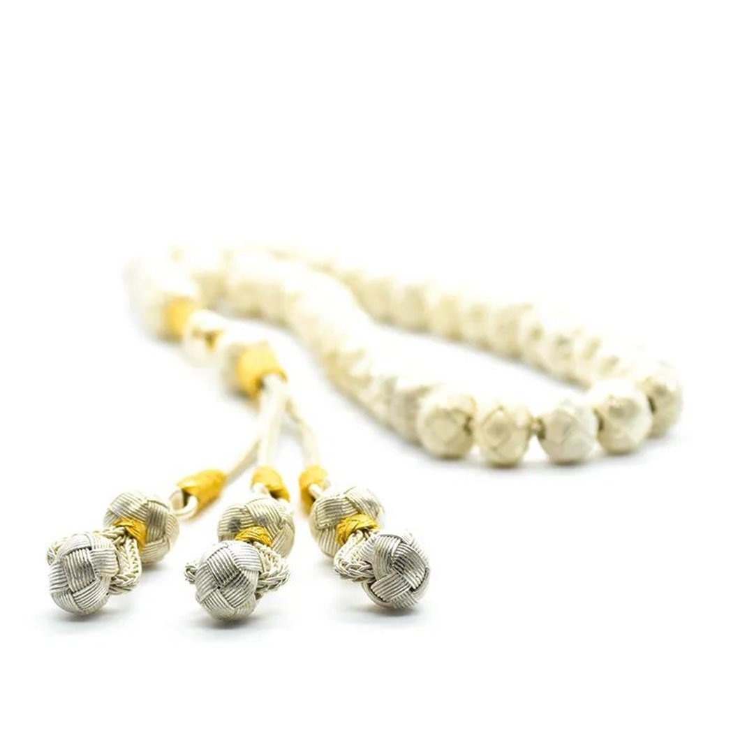 Erkek Gümüş Çift Renkli Kazaziye Tesbih