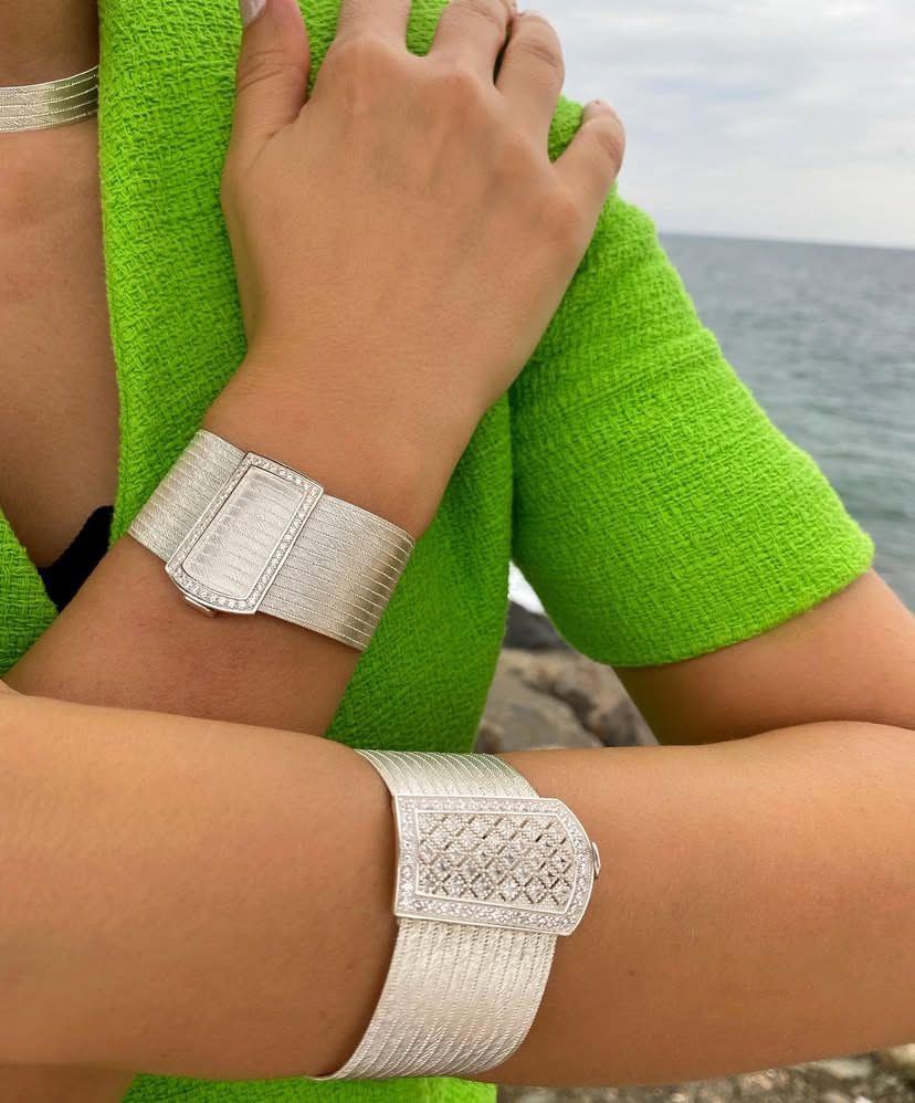 Kadın 13 Sıra Gümüş Prenses Toka Trabzon Hasır Bileklik