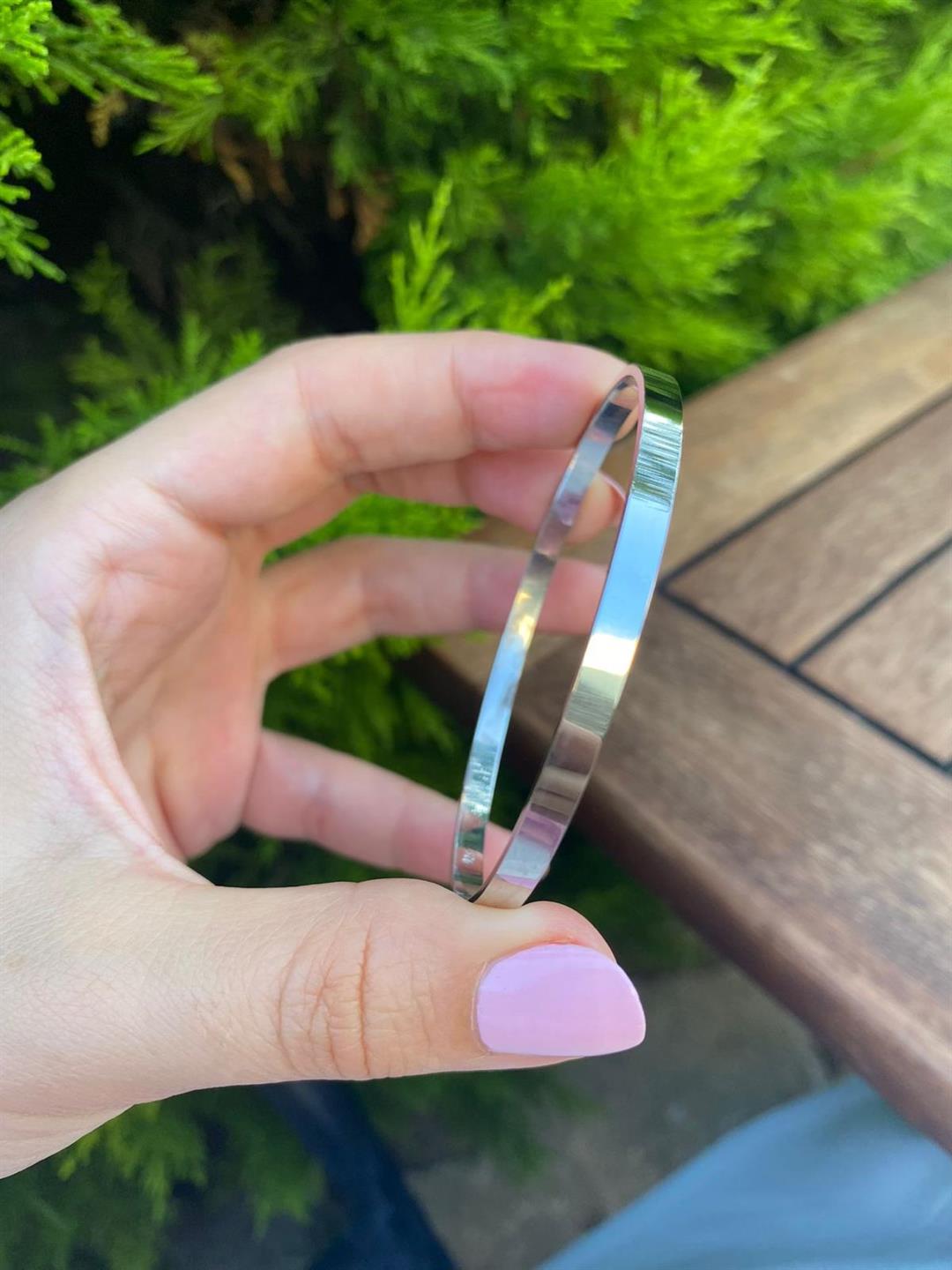 Kadın 925 Ayar Gümüş Düz Bilezik