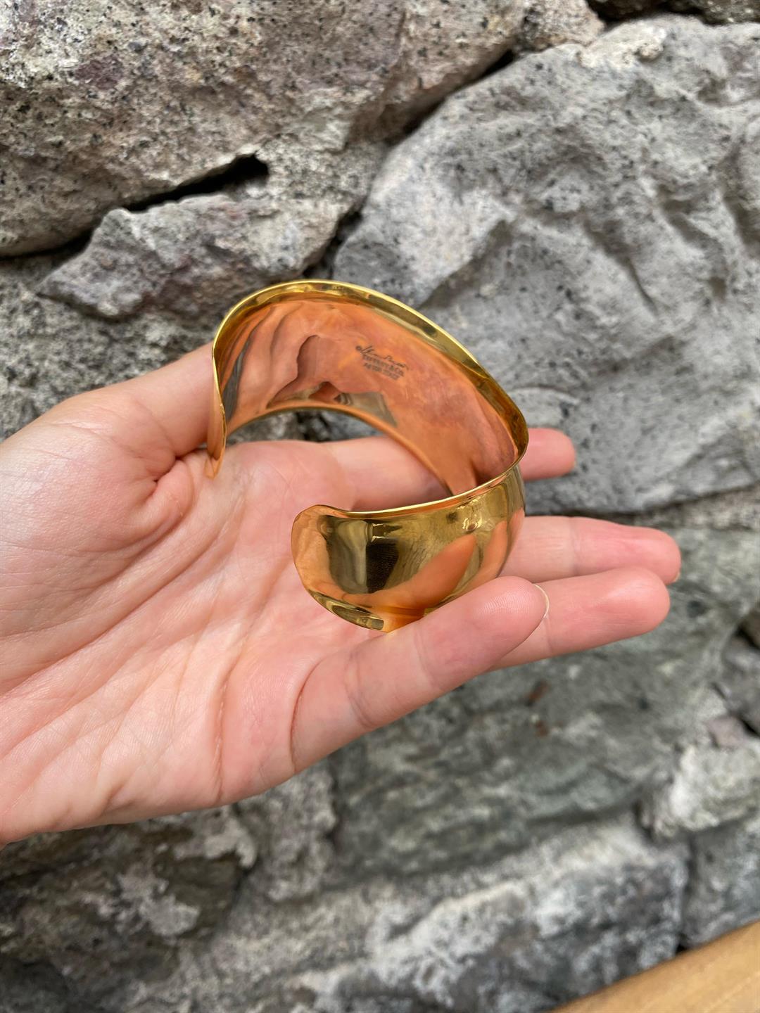 Kadın 925 Ayar Gümüş Gold Tasarım Bileklik