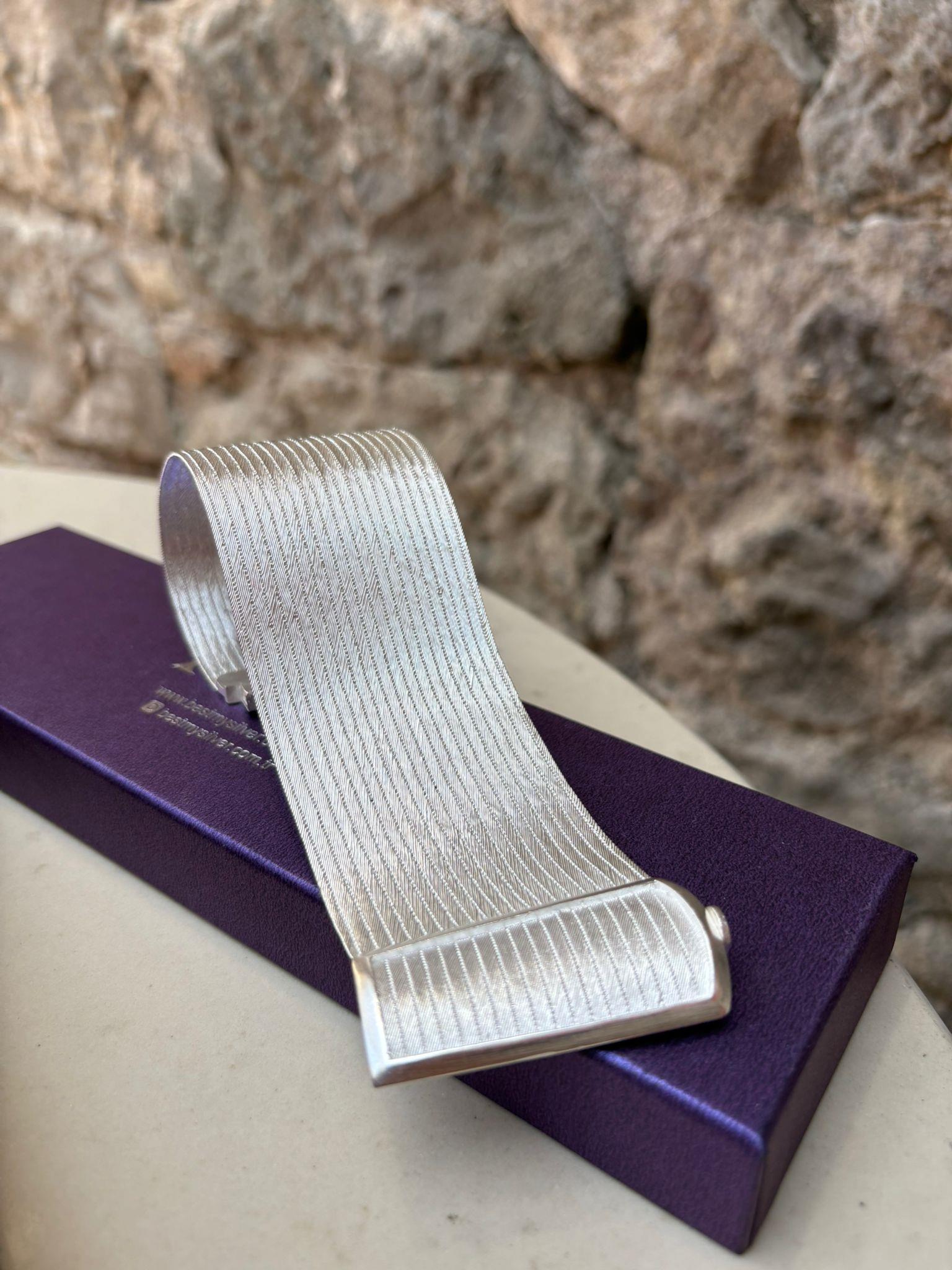 Kadın Gümüş 21 Sıra Klasik Toka Hasır Bileklik