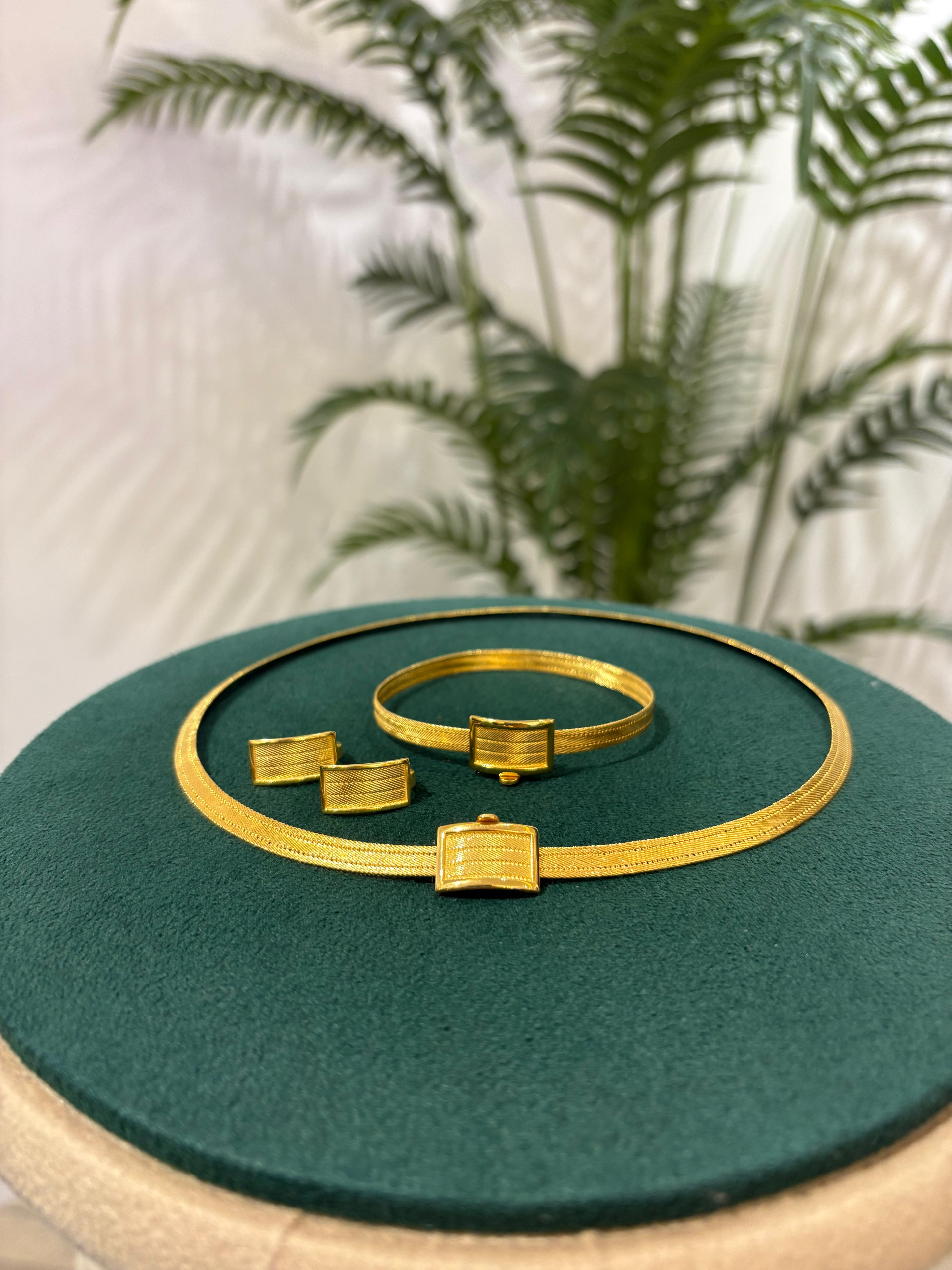 Kadın Gümüş 3 Sıra Trabzon Hasır Gerdanlık Bileklik Ve Küpe Seti