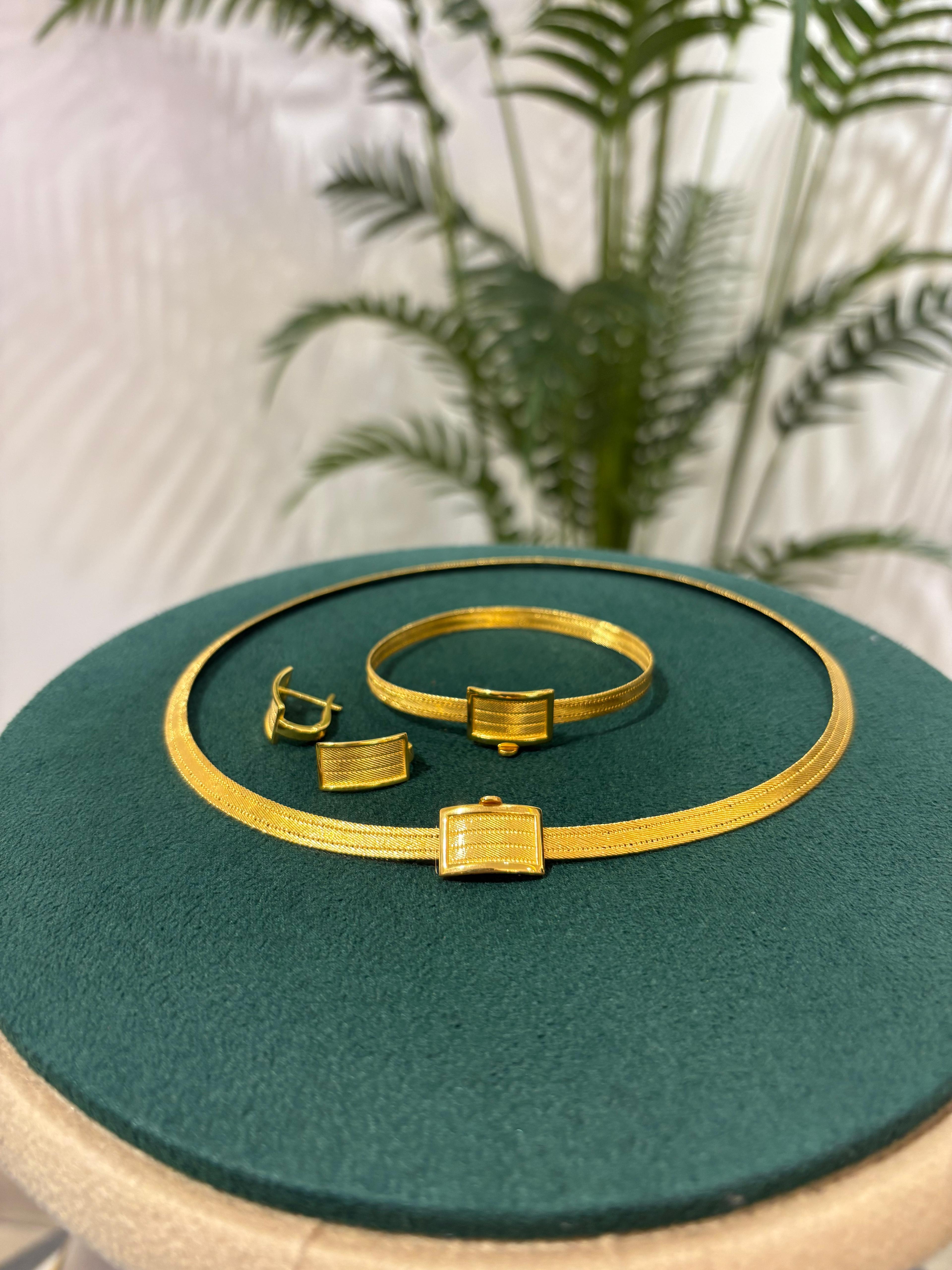 Kadın Gümüş 3 Sıra Trabzon Hasır Gerdanlık Bileklik Ve Küpe Seti