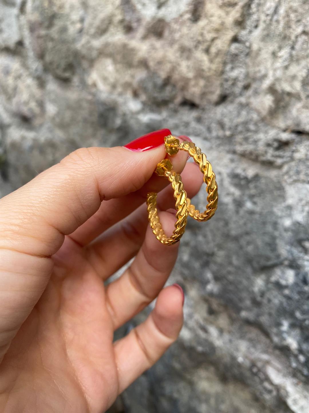 Kadın Gümüş 3'lü Burma Küpe 4617