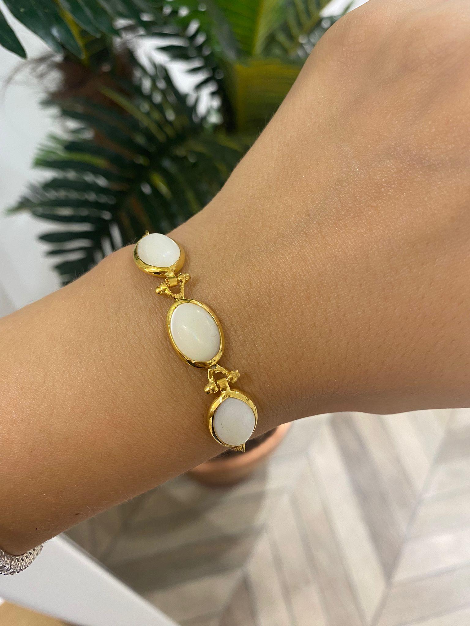 Kadın Gümüş Ay Taşı Bileklik