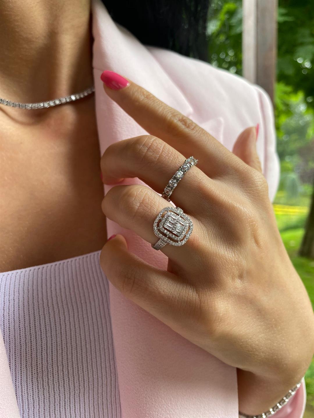 Kadın Gümüş Baget Yüzük