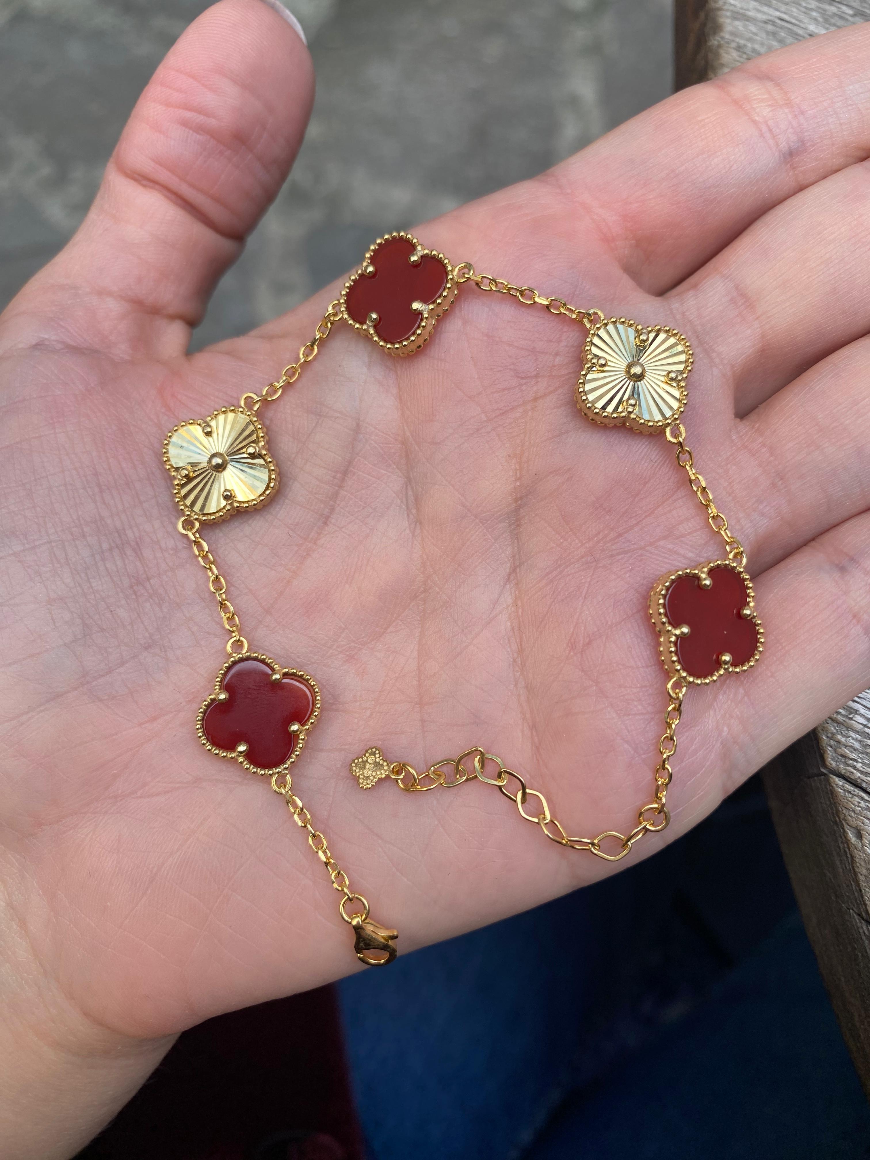 Kadın Gümüş Bordo Taşlı  Bileklik