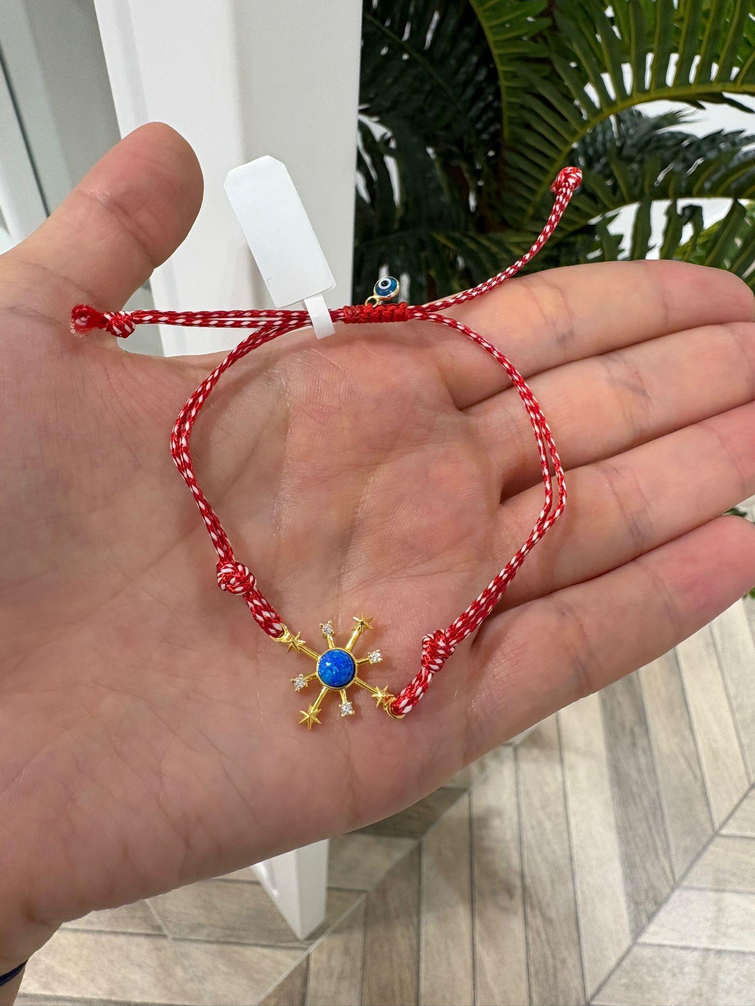 Kadın Gümüş Doğal Taşlı İp Bileklik