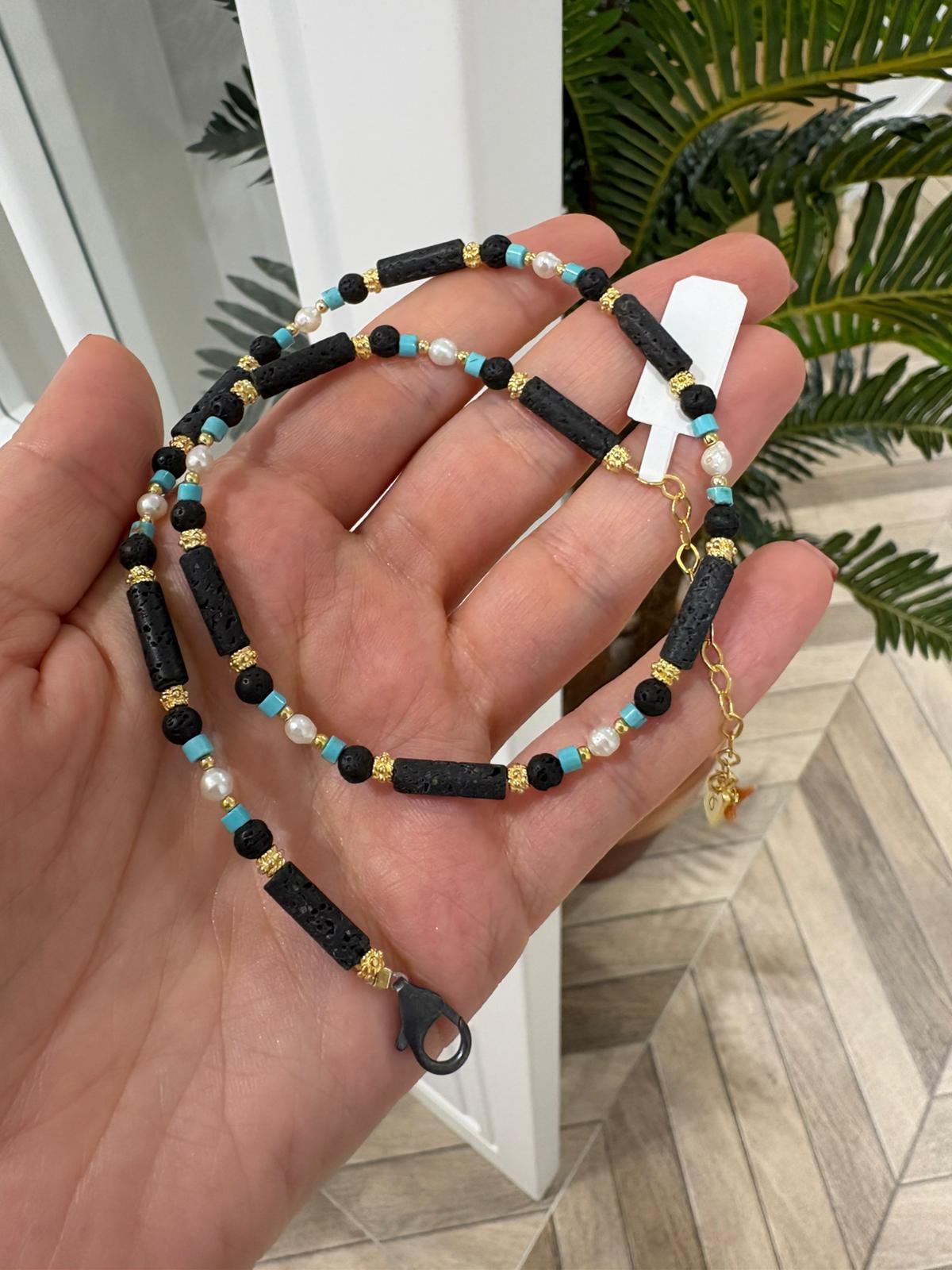 Kadın Gümüş Doğal Taşlı Kolye