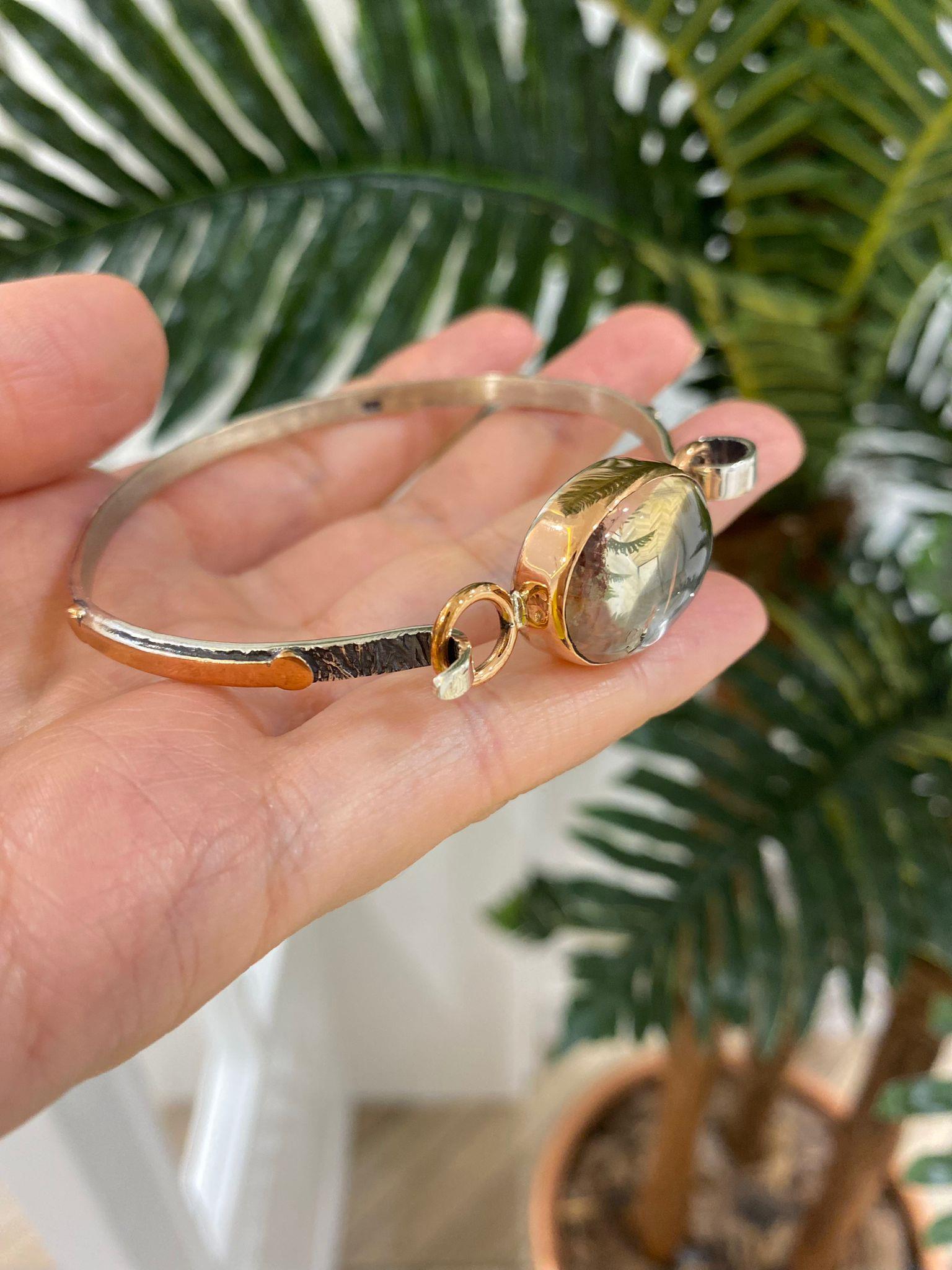 Kadın Gümüş Doğal Taşlı Otantik Bileklik