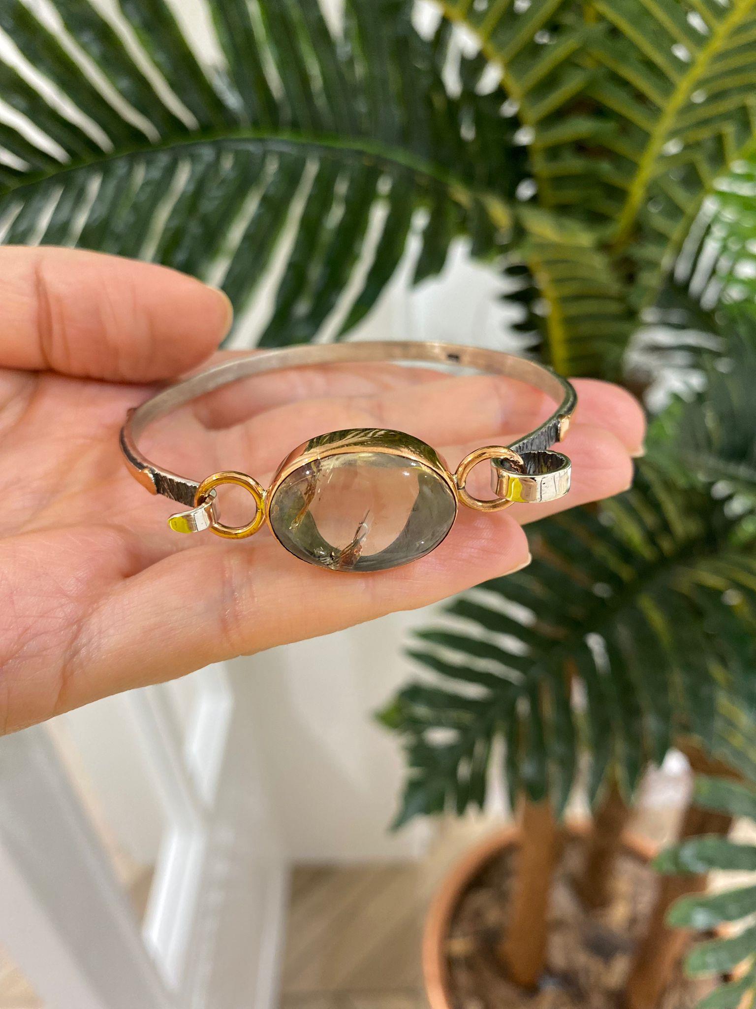 Kadın Gümüş Doğal Taşlı Otantik Bileklik