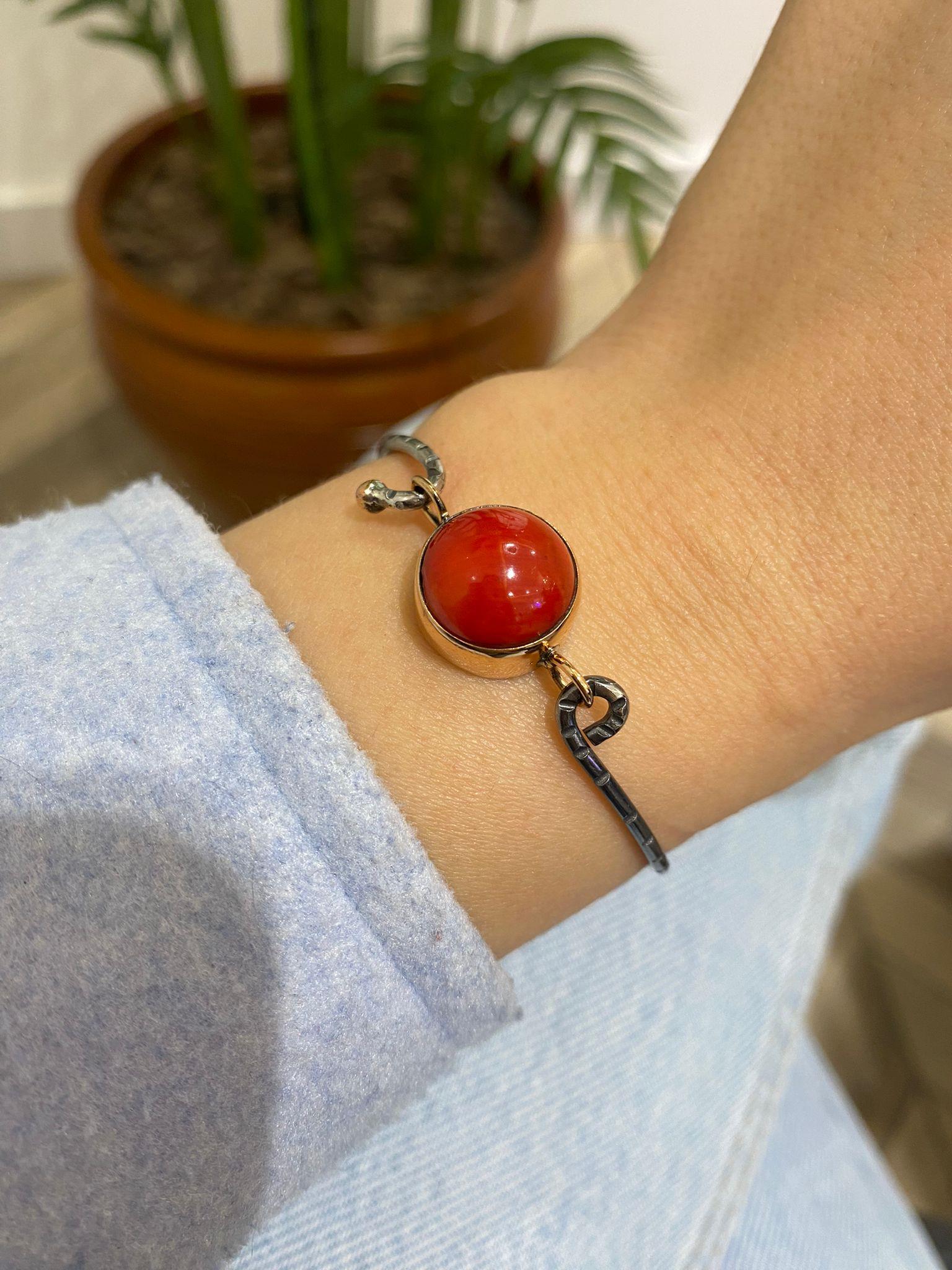 Kadın Gümüş Doğal Taşlı Tasarım Bileklik 4646