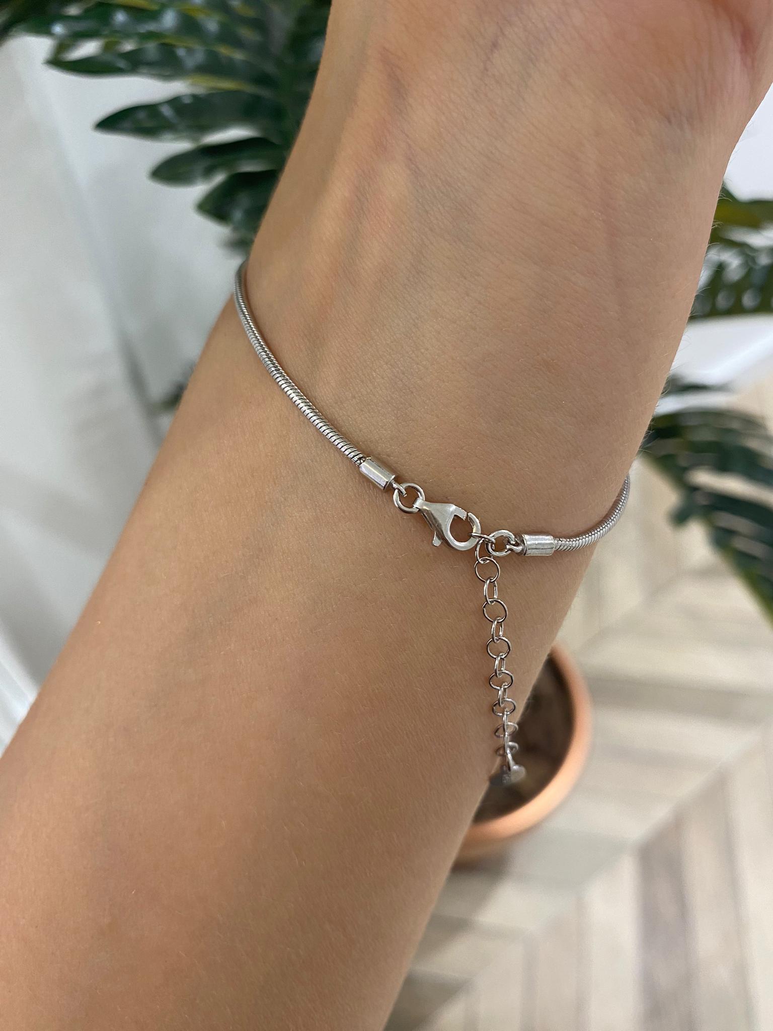 Kadın Gümüş Doricalı Pembe Çiçekli Bileklik