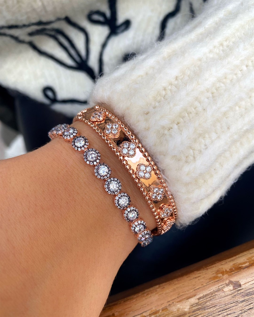 Kadın Gümüş Elmas Montür Bileklik