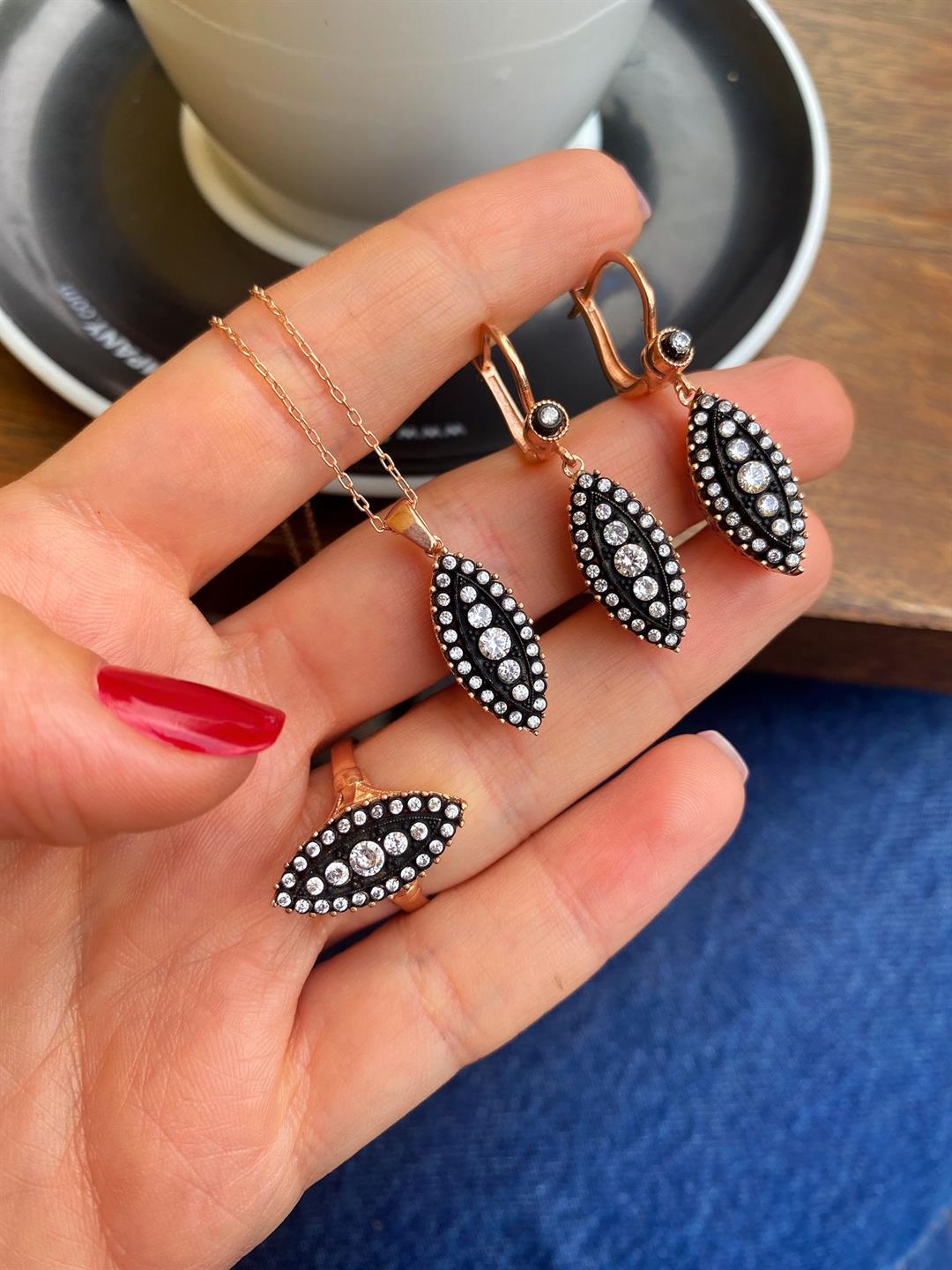 Kadın Gümüş Elmas Montür Mekik Model Kadın Set