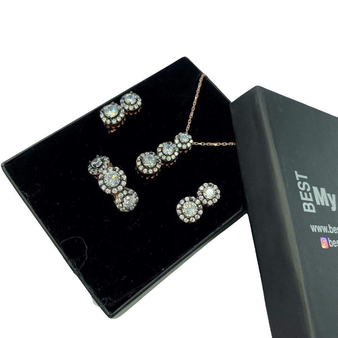 Kadın Gümüş Elmas Montür Set