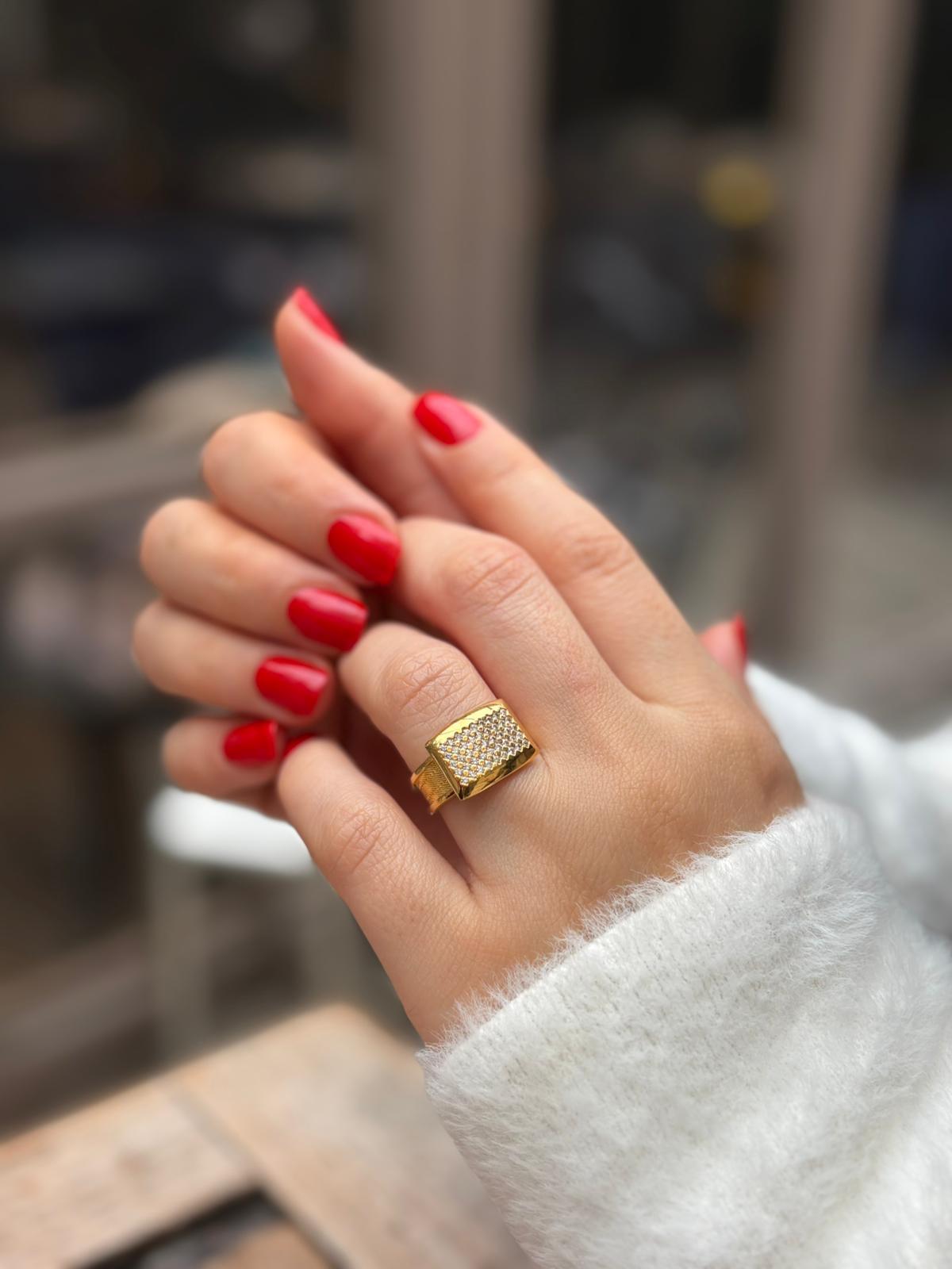 Kadın Gümüş Full Taşlı Hasır Yüzük