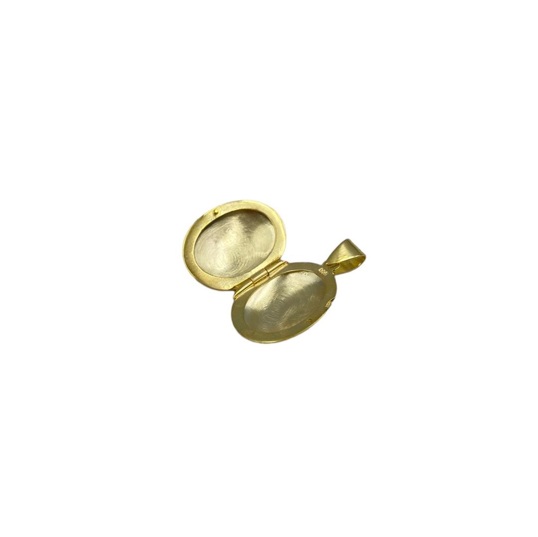 Kadın Gümüş Gold Kapaklı Resim Koyulabilir Oval Kolye Ucu