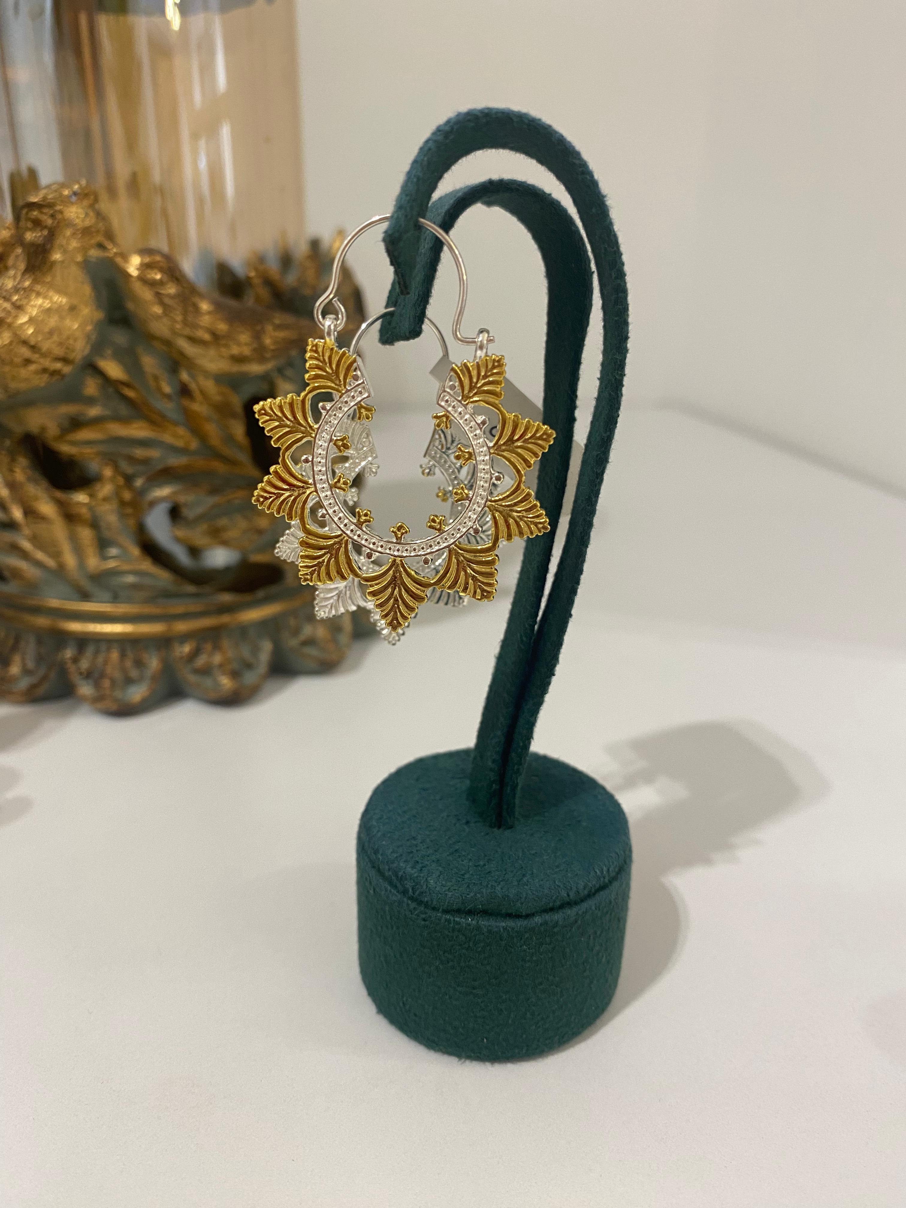 Kadın Gümüş Gold Tasarım Küpe